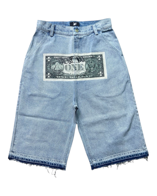 TRUST NO ONE JEAN SHORTS [PRE-MADE]